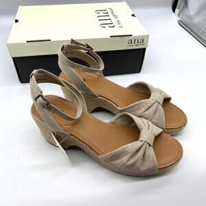 a.n.a Womens Dukes Heeled Sandals Brown Natural Size 10M